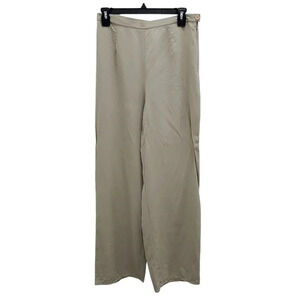 Ann Taylor LOFT Women's Vintage Tan 100%‎ Silk Flat Front Lagenlook Pants Size 8